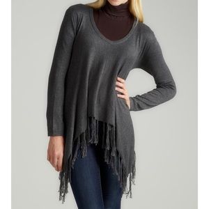 Fringed V- Neck Sweater